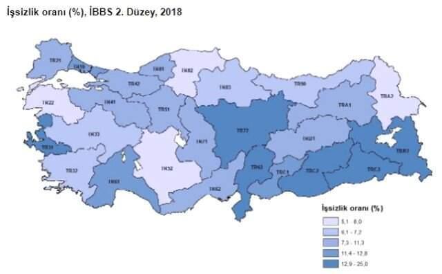 İşte İşsizliğin En Yüksek ve En Düşük Olduğu İller