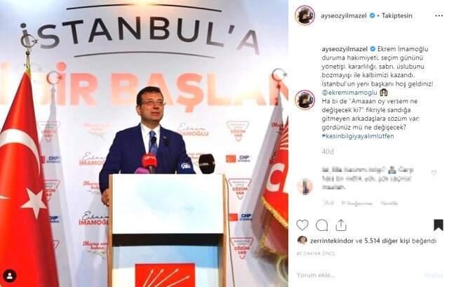 Ayşe Özyılmazel, Ekrem İmamoğlu'na Övgü Yağdırdı