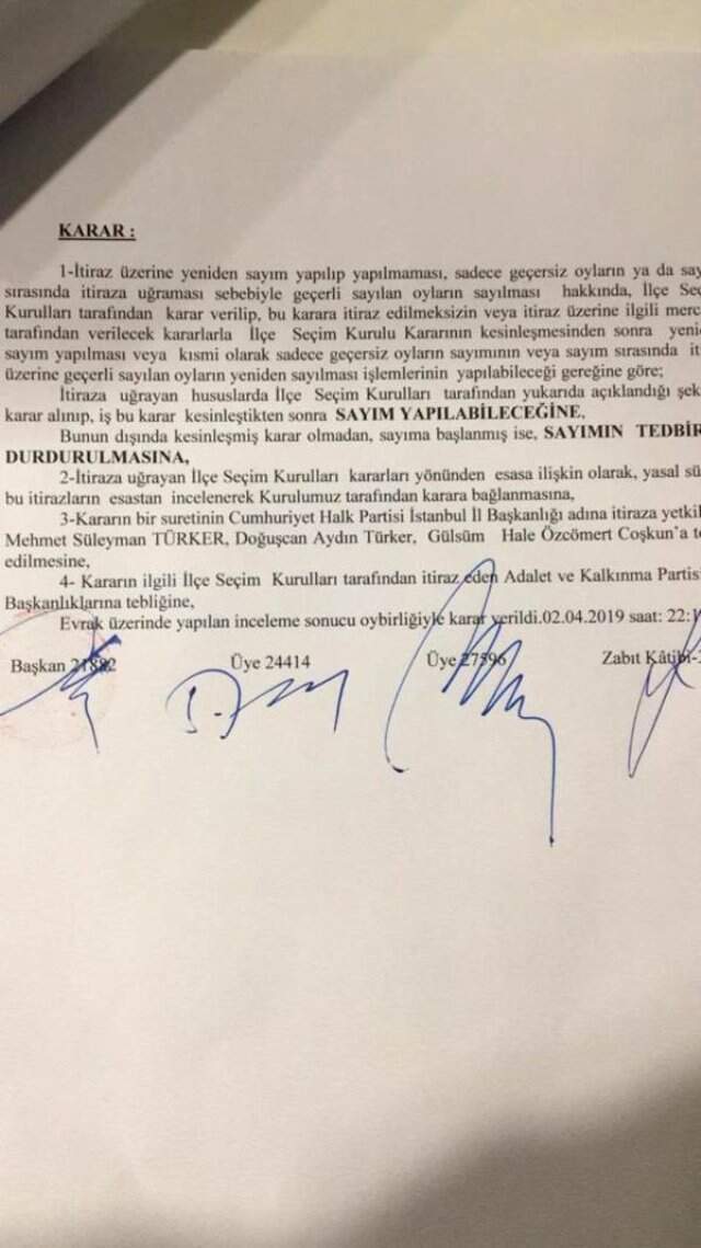 İstanbul'da 7 İlçede Oy Sayımı Durdu, YSK Olağanüstü Toplandı