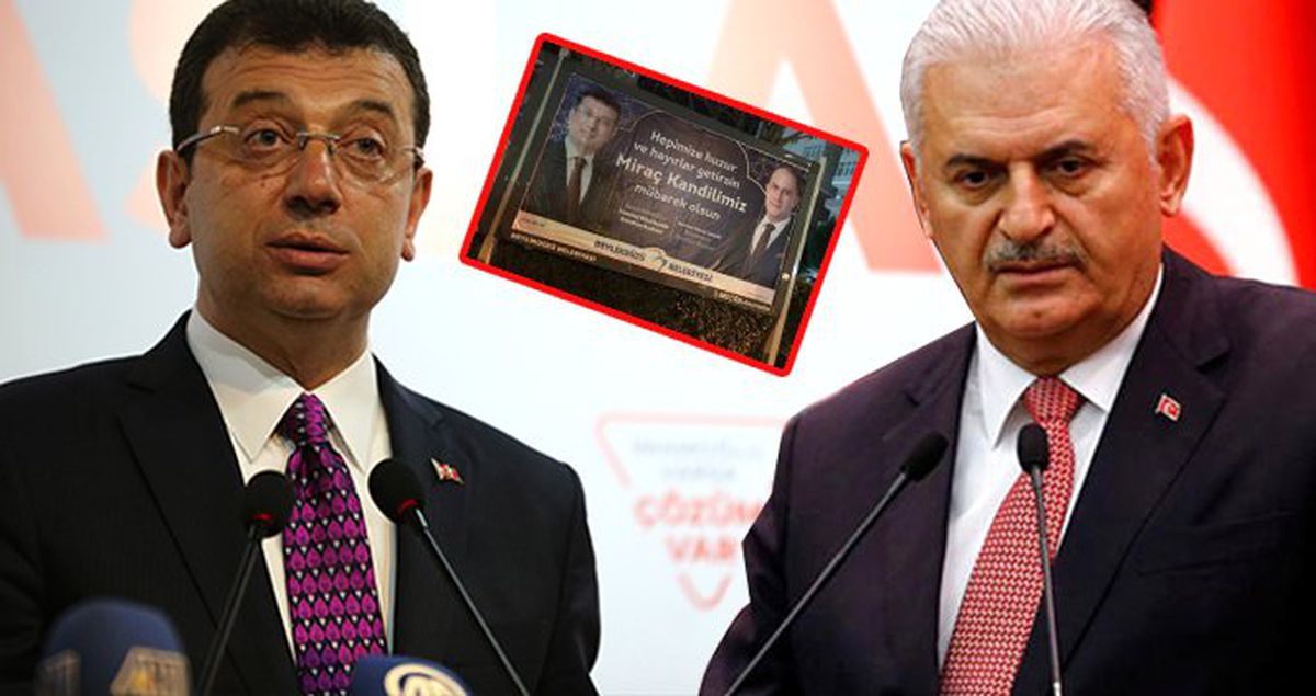 Ekrem İmamoğlu, Binali Yıldırım'ın Teşekkür Afişine Aynı Şekilde Karşılık Verdi