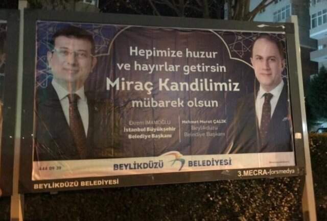 Ekrem İmamoğlu, Binali Yıldırım'ın Teşekkür Afişine Aynı Şekilde Karşılık Verdi