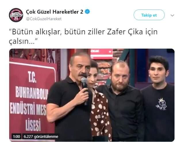 Yılmaz Erdoğan'dan Takdir Edilecek Zafer Çika Olayı