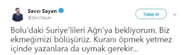 Savcı Sayan'dan 'Yabancı Uyruklulara Yardım Yapılmasın' Diyen Bolu Belediye Başkanı'na: Kur'an-ı Öpmek Yetmez
