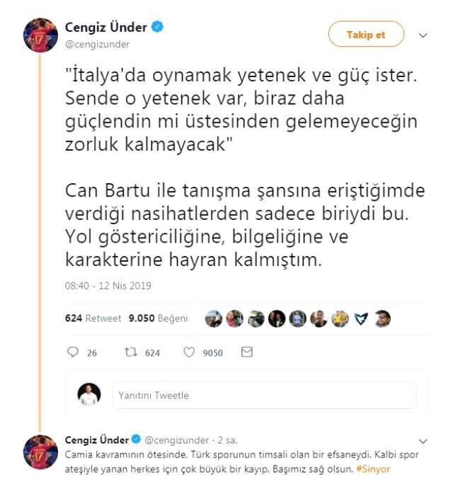 Cengiz Ünder'den Duygusal Can Bartu Paylaşımı!