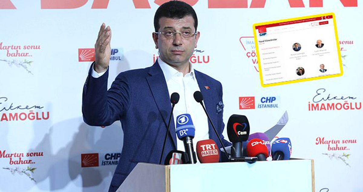 Ekrem İmamoğlu, CHP'nin Resmi Sitesine İstanbul Büyükşehir Belediye Başkanı Olarak Eklendi