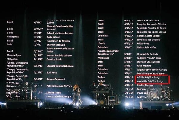 Massive Attack Konserinde Sahneye Yansıtılan Aktivistler Arasında 2