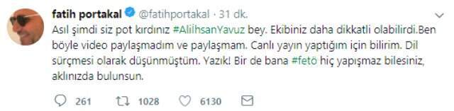 Yavuz'un 'Başkasının Oyununa Gelmiş Olabilir' Dediği Portakal'dan Anından Yanıt Geldi