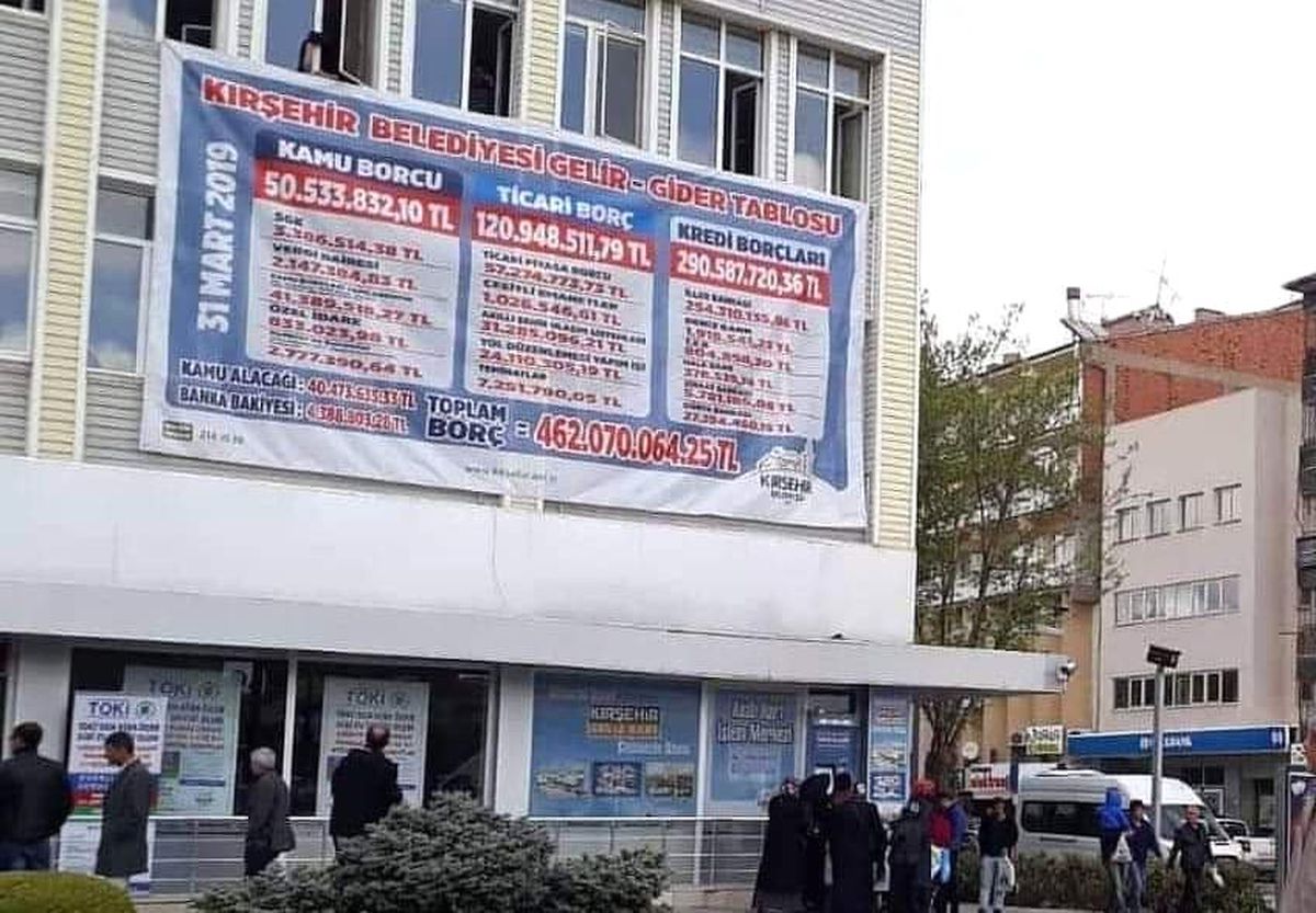 CHP'li Başkan Selehattin Ekicioğlu, Belediyenin Borçlarını Binaya Astırdı