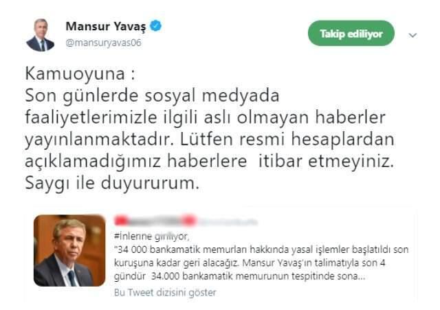 Mansur Yavaş, Bankamatik İddialarıyla İlgili Uyardı: İtibar Etmeyin