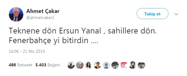 Ahmet Çakar, Ersun Yanal'a "Teknene Dön" Davetinde Bulundu