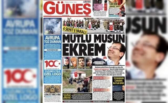 İmamoğlu, 'Mutlu musun Ekrem?' Yazan Güneş Gazetesi İçin Harekete Geçti