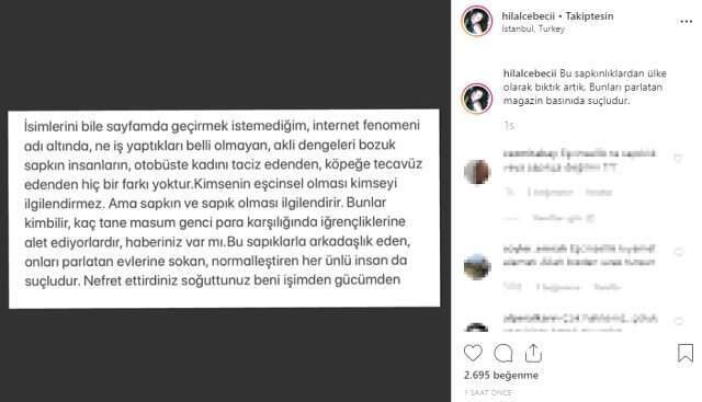 Şarkıcı Hilal Cebeci, Cinsel Organını Açtığı İddia Edilen Kerimcan Durmaz'a Ateş Püskürdü