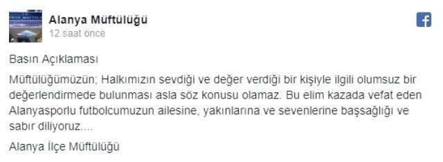 Alanya Müftülüğü'nden reaksiyon Çeken Josef Sural Paylaşımı