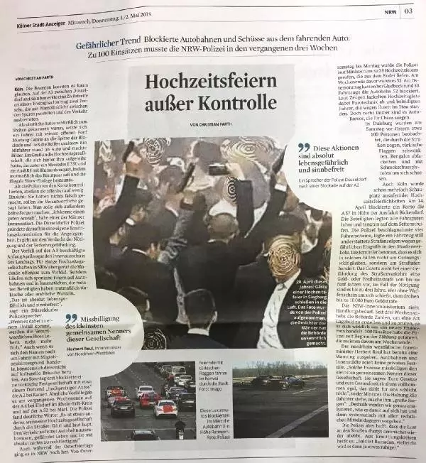 Almanya'da 'Düğün Konvoylarına' Karşı Kanun Hazırlığı Almanya'da 'Düğün Konvoylarına' Karşı Kanun Hazırlığı