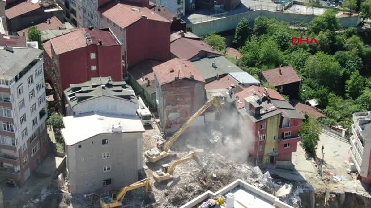 Kağıthane'de Devam Eden Yıkım Havadan Görüntülendi