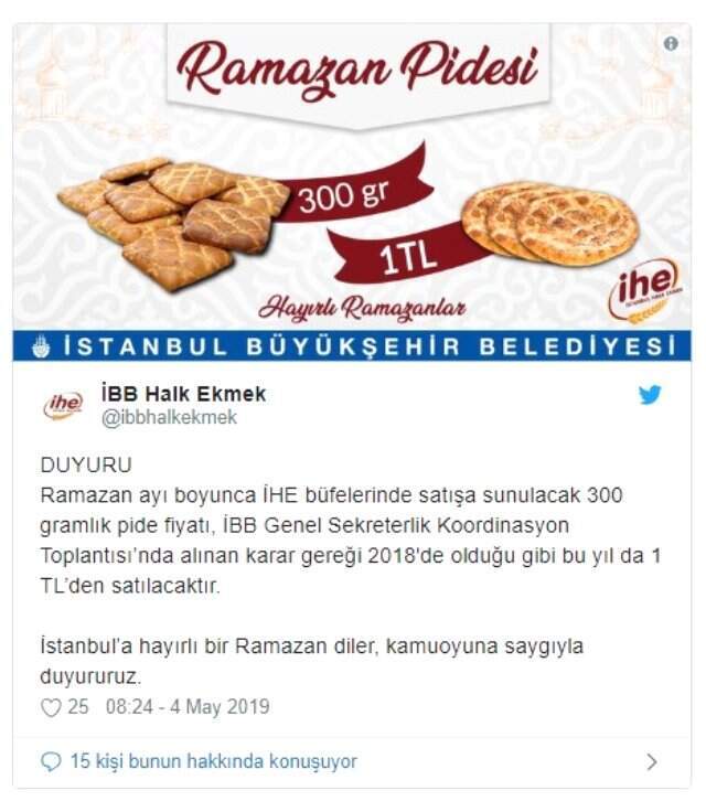 Son Dakika! İstanbul Halk Ekmek'te Ramazan Pidesi 1 TL'den Satılacak