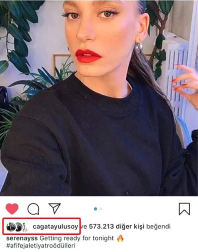 Çağatay Ulusoy, Eski Sevgilisi Serenay Sarıkaya'nın Fotoğrafını Beğendi