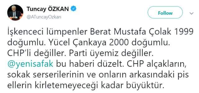 CHP'lilerin İşkence Yaptığı İddialara Tuncay Özkan'dan Yanıt Geldi