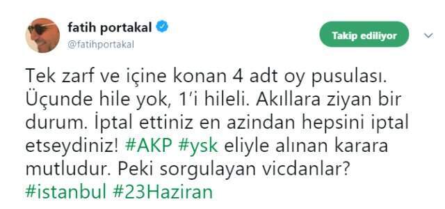 Fatih Portakal, Sadece İstanbul'da Seçimlerin İptal Edilmesine Tepki Gösterdi!