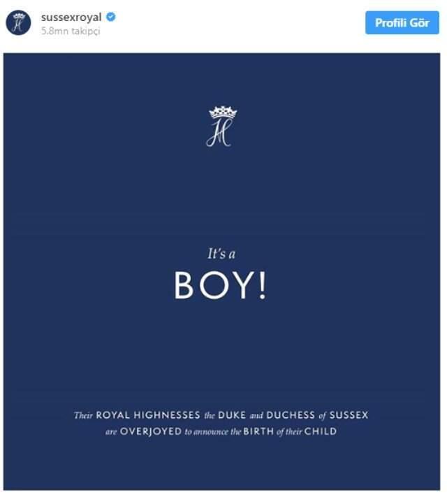 Prens Harry ile Meghan Markle'ın Bebeği Dünyaya Geldi