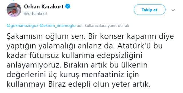 Gökhan Özoğuz, Cumhurbaşkanlığı Kongre Kültür Merkezi Müdürü Orhan Karakurt'u Sözlerine Cevap Verdi