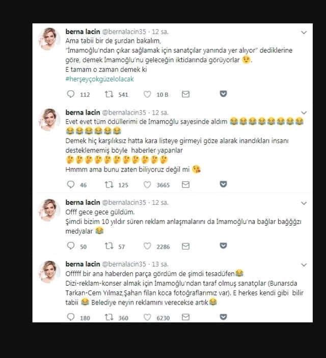 'İmamoğlu'nu Cinsel İlişki Kasetleri Olduğu İçin ve İş Almak İçin Destekliyorlar.' İddialarına Berna Laçin Tepki Gösterdi