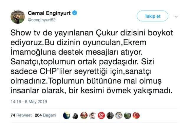 MHP'li Vekilden Çukur Dizisine Boykot Çağrısı!