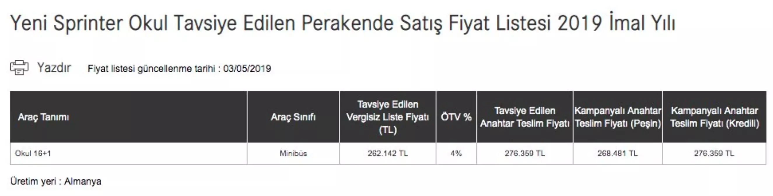 Yeni Mercedes-Benz Sprinter, 13+1'den 22+1 Kişiye Kadar Seçenekler