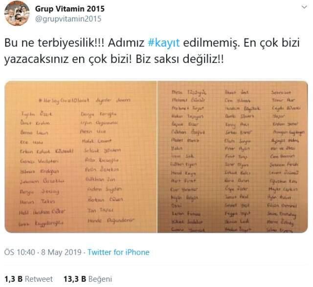Grup Vitamin'den İsmini Listeye Almayan Muhammet Safi'ye Tepki: Biz Saksı Değiliz