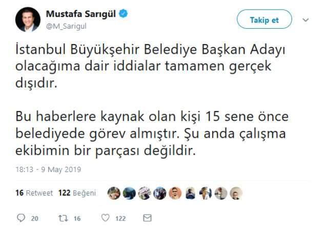 Mustafa Sarıgül, İBB Başkan Adayı Olacağı Yönündeki İddialara Yanıt Verdi