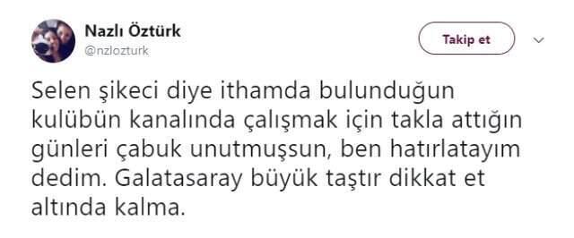 Beşiktaş'ın Spikeri Selen Yakıcı ile Galatasaray'ın Spikeri Nazlı Öztürk, Toplumsal Medyada Birbirine Girdi