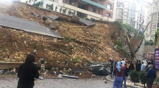 Son Dakika! İstanbul'da Bir Sitenin İstinat Duvarı Çöktü: 1 Yaralı