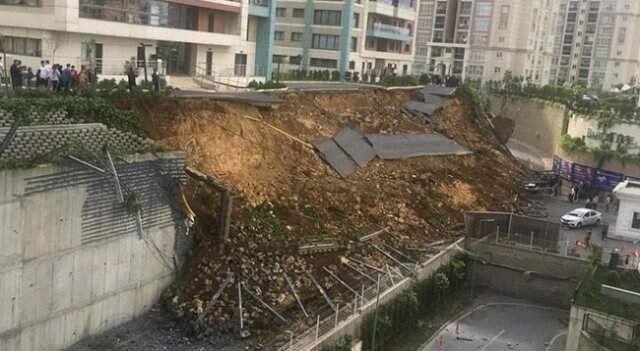 Son Dakika! İstanbul'da Bir Sitenin İstinat Duvarı Çöktü: 1 Yaralı
