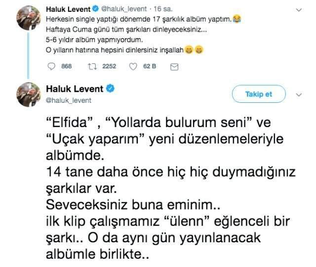 Haluk Levent, Yeni Albümünün Müjdesini Sosyal Medya Hesabından Verdi!