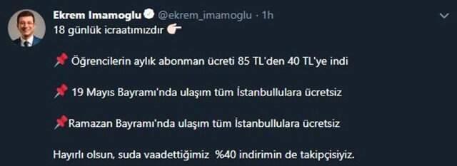 Öğrenci AKBİL'ine Yapılan İndirimin Ardından İmamoğlu'ndan İlk Açıklama: 18 Günlük İcraatımızdır