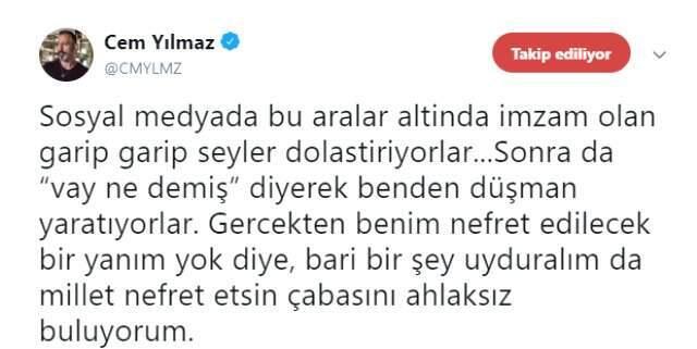 Cem Yılmaz, Kendisine baz alinarak Başlatılan Karalama Kampanyasına İsyan Etti!