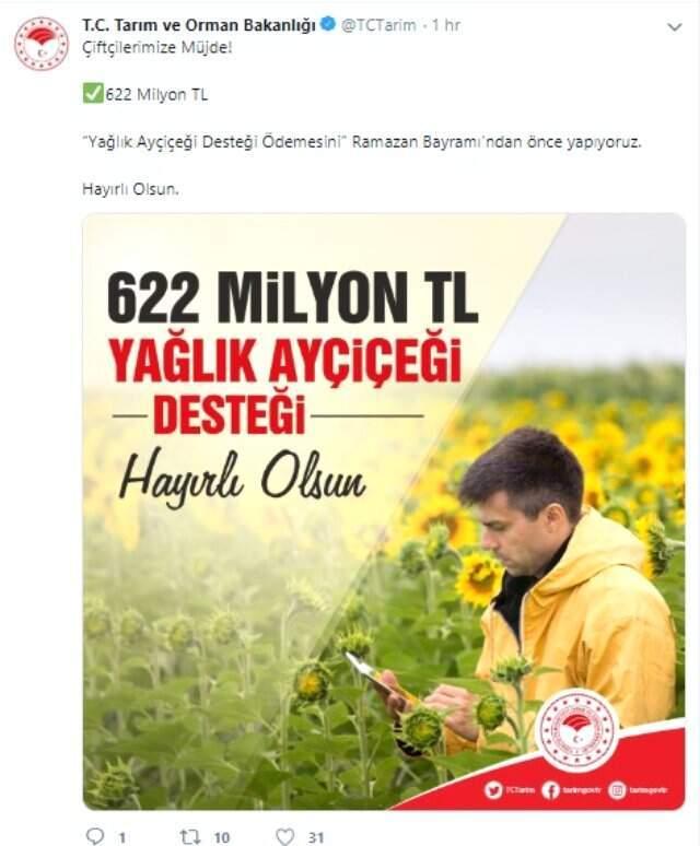 Çiftçi ve Yetiştiricilere Verilecek Destek Ödemeleri Bayramdan Önce Yapılacak