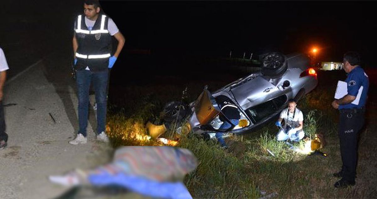 Şarampole Yuvarlanan Otomobilden Fırlayan 1 Kişi Feci Şekilde Can Verdi