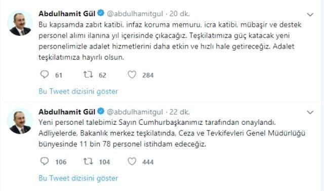 Son Dakika! Adalet Bakanı Gül'den 11 Bin 78 Personel İstihdamı Müjdesi