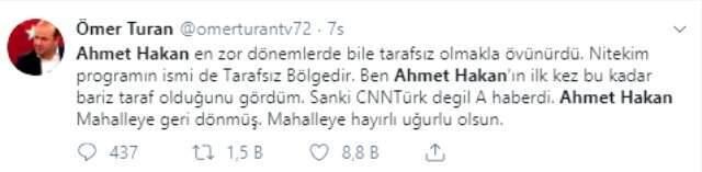 Sosyal Medyada Ahmet Hakan'a Tepki Yağdı