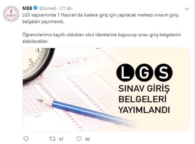 Son Dakika! Liselere Giriş Sınavı Belgesi Yayınlandı