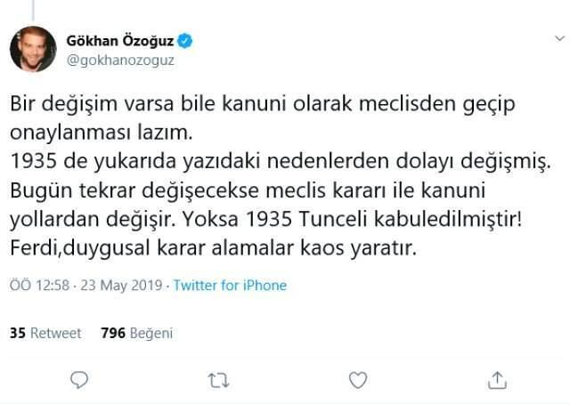 Gökhan Özoğuz'dan Komünist Başkan'a 'Dersim' Çıkışı: Kaos Yaratır