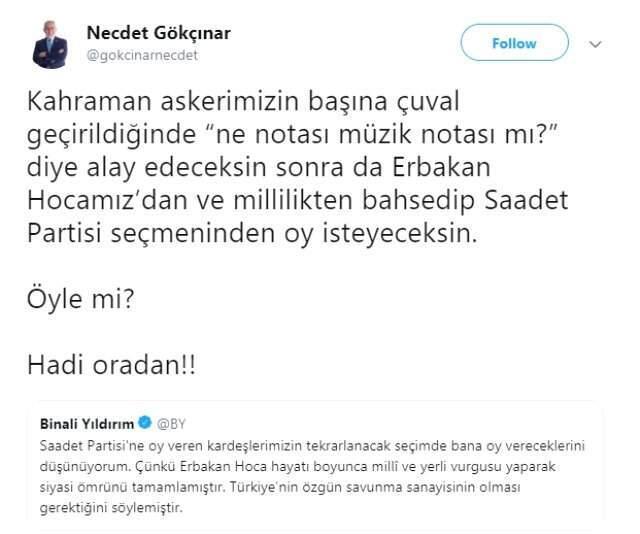 Saadet Partisi'nin İstanbul Adayından, Binali Yıldırım'a Yanıt: Hadi Oradan
