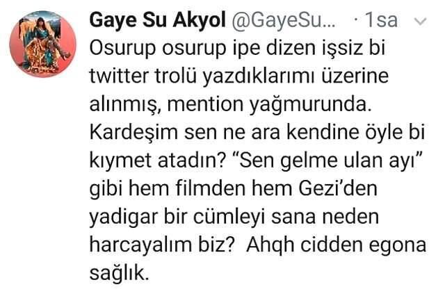 Şarkıcı Gaye Su Akyol, kendisini eleştirenlere demediğini bırakmadı!