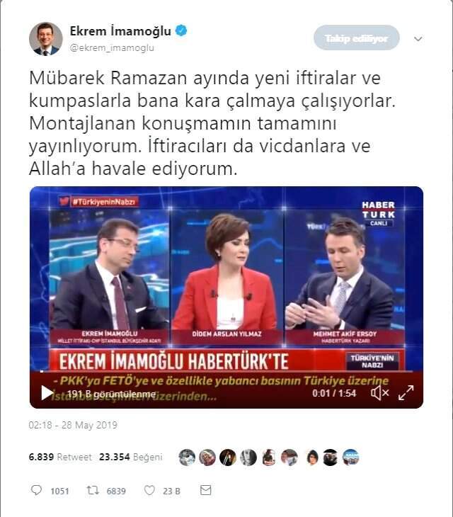 Televizyon programındaki açıklamaları montajlanan İmamoğlu, açtığı video ile vatandaşı ikna edemedi