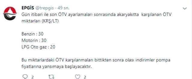 EPGİS akaryakıttaki indirimlerin ne zaman pompaya yansıyacağını açıkladı