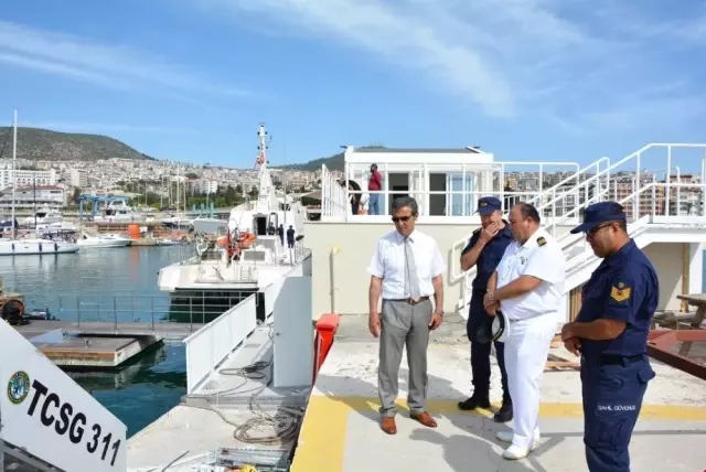 Kaymakam Yücel, sahil güvenlik binasını inceledi Kaymakam Yücel, sahil güvenlik binasını inceledi
