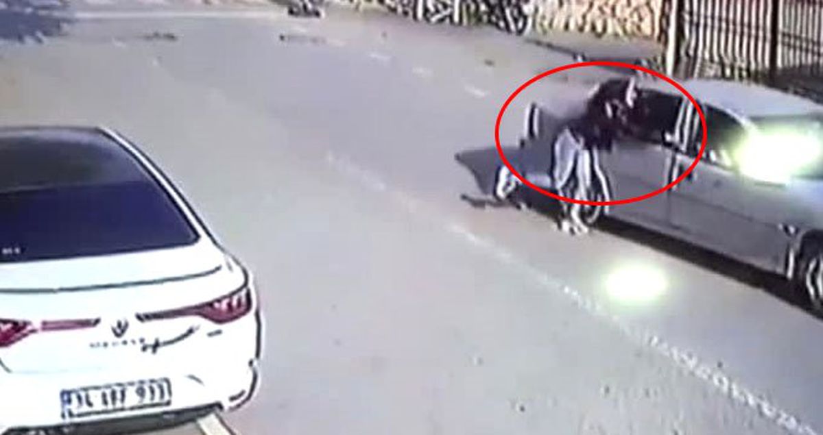 Dehşet anları kamerada! Nişanlısı, talihsiz kadını seyir halindeki arabadan attı