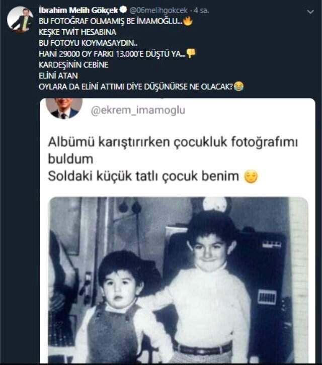 Melih Gökçek, Ekrem İmamoğlu'nu ti'ye aldı! 'Bu fotoğraf olmamış be ...'