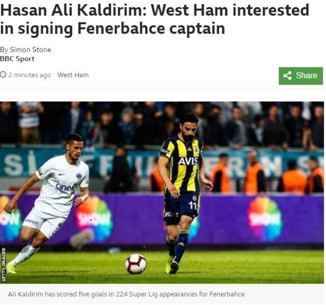West Ham United, Hasan Ali Kaldırım'ı istiyor